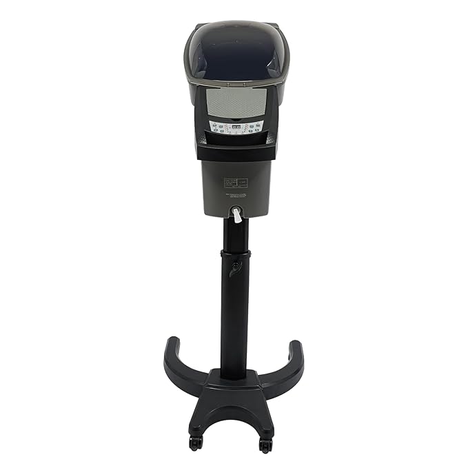 Professional Hair Steamer Hairdressing Care and Color Processor for Salons and Stylists Standing Type 700 Watts Durable Base on Rolling Casters