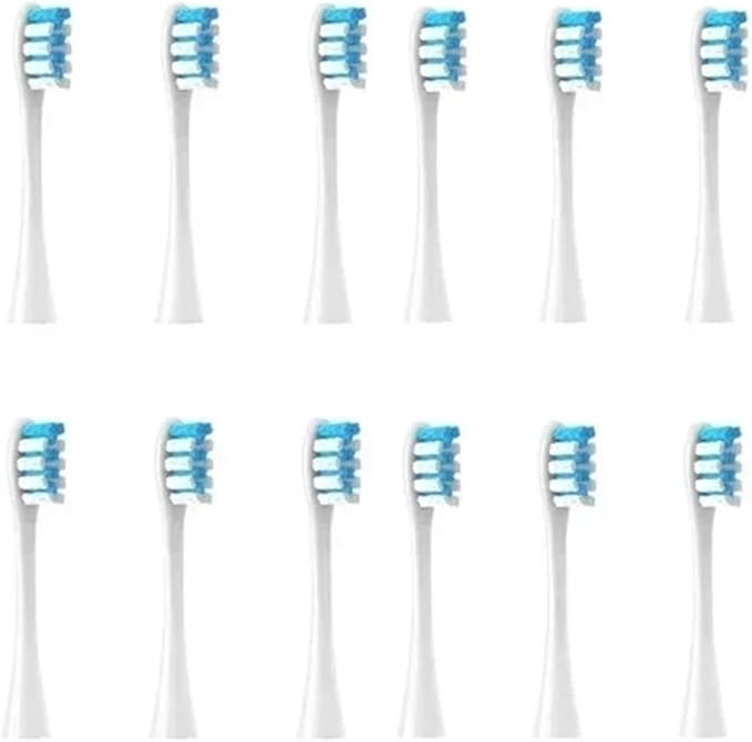 Compatible for Oclean X/X PRO/ Z1/ F1/ One/Air 2 /SE Toothbrush Replacement Brush Heads Soft Bristle Clean Nozzles(12White Blue)