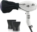 Parlux Advance Light White Ionic &amp Ceramic Hair Dryer + M Hair Designs Metal Mesh Diffuser (Bundle) – Lightweight Fast-Drying Frizz-Control Blow Dryer for Salon-Quality Styling