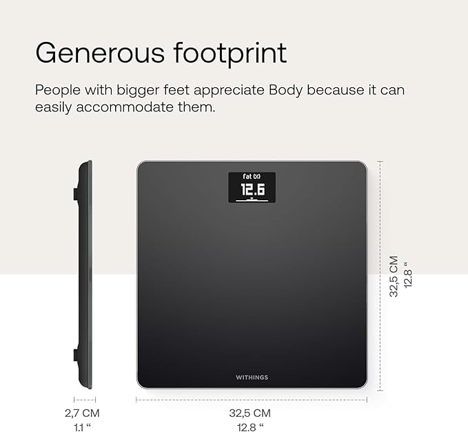 Withings Body - Digital Wi-Fi Smart Scale with Automatic Smartphone App Sync BMI Multi-User Friendly with Pregnancy Tracker &amp Baby Mode