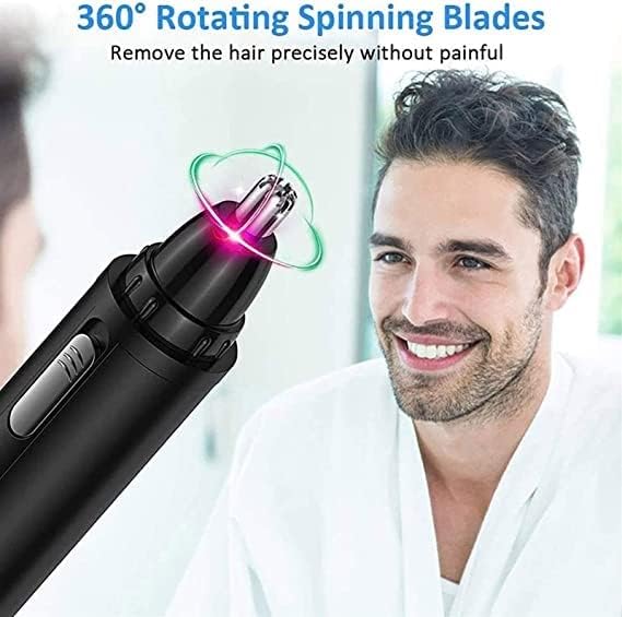 Ear and Nose Hair Trimmer Trimmer &amp Detailer for Hygienic Grooming with Rinseable Interchangeable Heads for Eyebrows Nose Ears Unisex