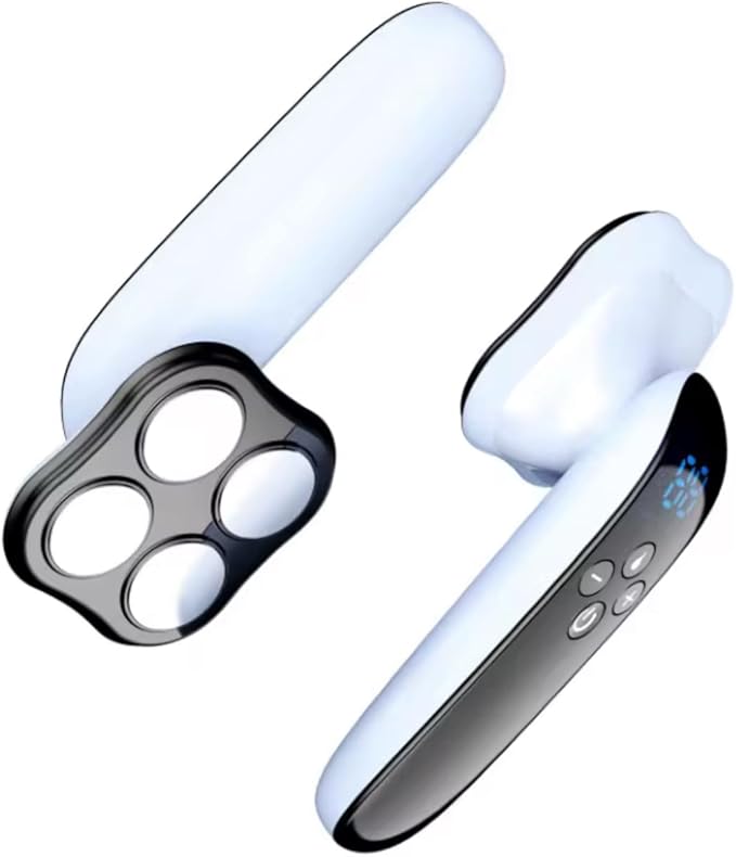 Clarigen Cellulite Massager - Handheld Body Sculptor for Belly Waist Arms Legs Butt - 3 Modes and 10 Adjustable Intensities White