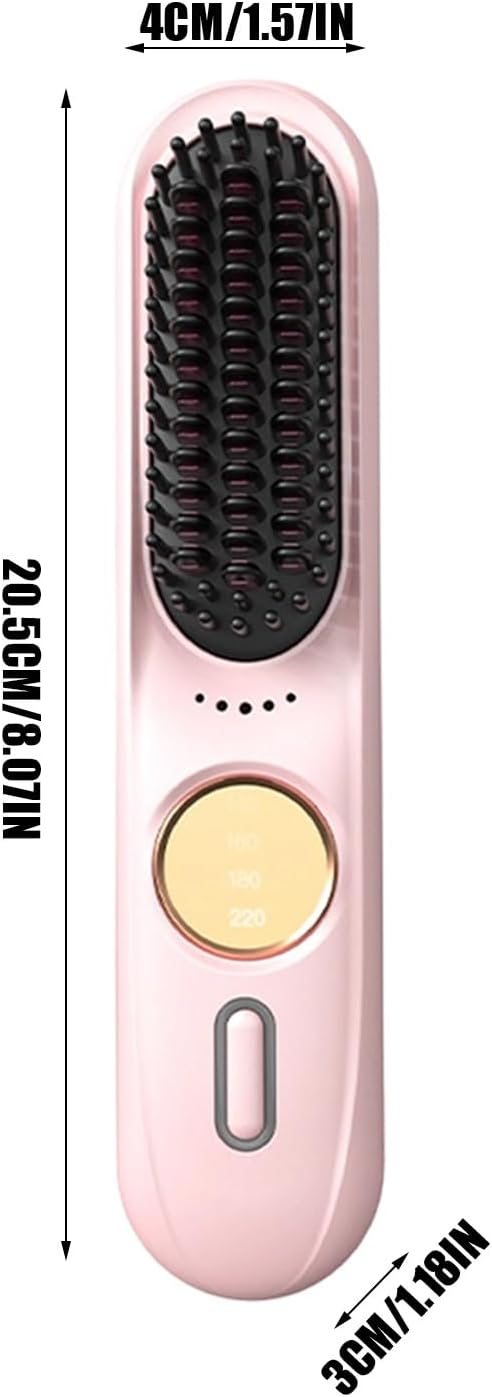 Cordless Hair Straightener 9-Level Portable Brush 35w Straightening Brush with Fast Heating Lightweight Hair Straightener with Quick Heat Design Home Salon Tool for Travel and Commuting