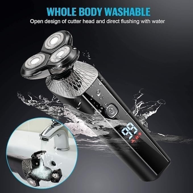 Electric Shaver for Men Rechargeable 4 in 1 Rotary Razors Beard Trimmer Face Shavers Waterproof Wet &amp Dry Cordless