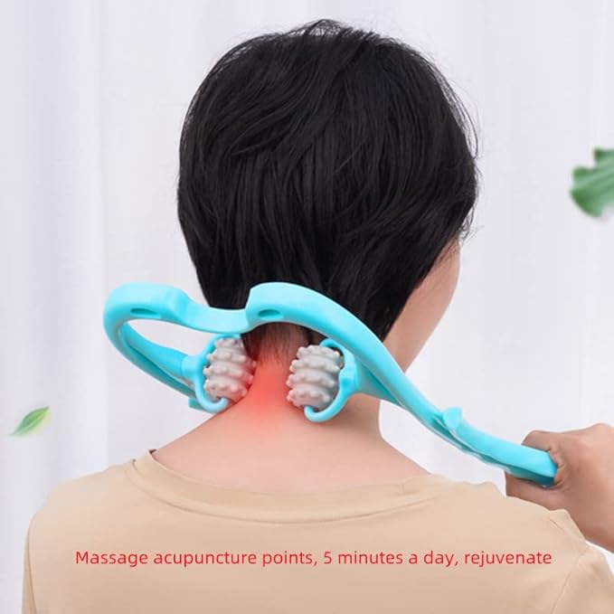 Shoulder Head Massage Neck Massager Clip Artifact Manual Cervical Spine Manual (Blue)