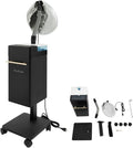 650W Professional Hair Steamer Multifunctional Nano Steamer for Hair 110V Stand up Hair Steamer for Deep Conditioning (Black)