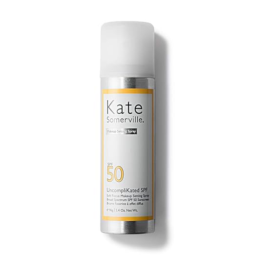 Kate Somerville UncompliKated SPF – SPF 50 Face Sunscreen and Soft Focus Makeup Setting Spray Daily Use Sun Protection with Matte Finish 3.4 Fl Oz