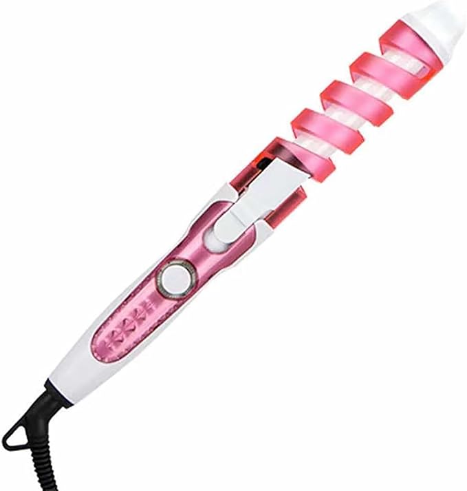 Automatic Spiral Hair Curling Iron Wave Hair Stick Spiral Easy-to-use Curling Wand Long-Lasting Salon-Quality Curls and Waves (Color : Pink)