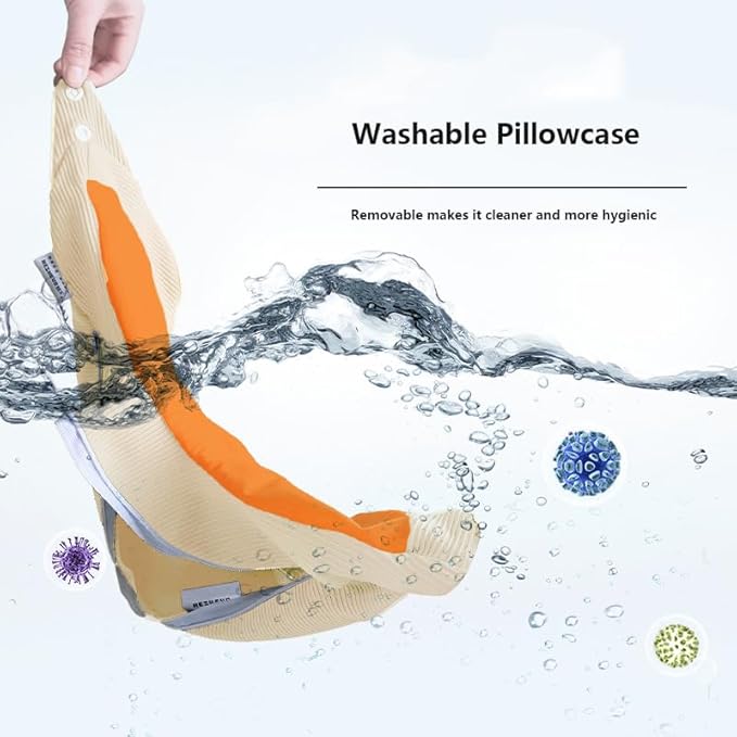 U-Shaped Neck Massager Portable Rechargeable Kneading Massager Pillow 4 Convex Point 3D Massage Head Pain Relief Deep Tissue for Long Flights Car Rides Adjustable Lock and Removable Washable