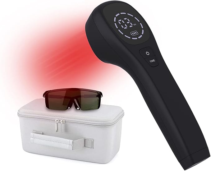 YJT Red Light Therapy Device for Pain Relief Joint and Muscle Pain Reliever Infrared Light with 650nm and 808nm (Two*808nm) (Black)