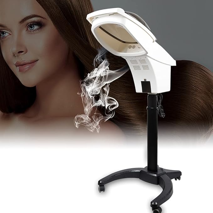 700W Stand Up Hair DryerColor Processor Machine Hair Heat LampsPortable Floor Hair Dryer Salon Hair Steamer with WheelsAdjustable Height LCD Panel