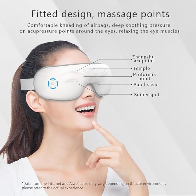 Heated Eye Massager for Dry Eye &amp Migraine Relief FSA Eligible/HSA Eligible Gentle Warmth &amp Light Compression Foldable Rechargeable Eye Mask One-Button Easy Operation