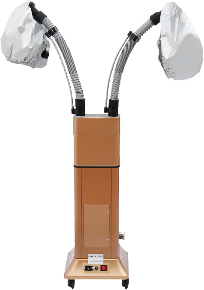 Nano Hair Steamer with Ultrasonic Technology Multifunctional Hair Steamer Machine with Adjustable Time &amp Temperature for Deep Conditioning Hot Oil Treatment &amp Coloring Fast Heating (Gold)