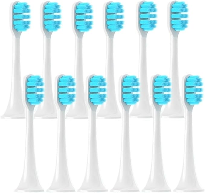12PCS Replacement Brush HeadsCompatible for XIAOMI MIJIA T300/T500/T700 Electric Tooth Soft Bristle Caps Vacuum Package Nozzles(12BlueL)