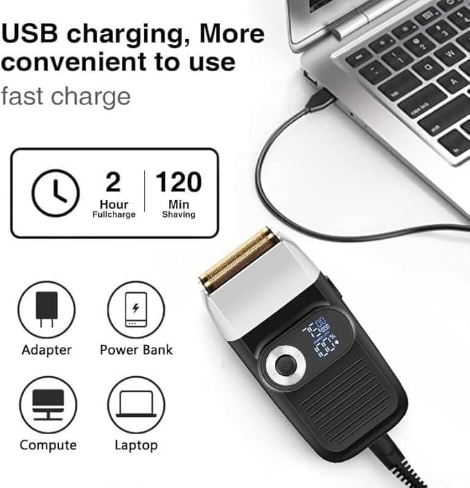 WEedsy Electric Razor for Men Rechargeable Hair Shaver for Men Electric Shaver Beard Electric Razor Bald Head Fades Shaving Machine Finishing Tools