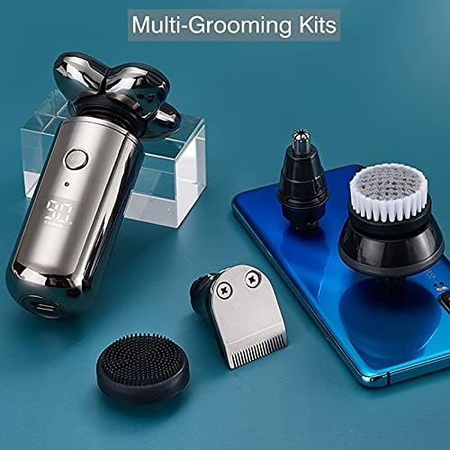 Electric Razor for Men 5in1 Digital Display Wet Dry Electric Shaver Men Bald Shaving Machine Beard Hair Trimmer Body Facial Electric Razor Rechargeable