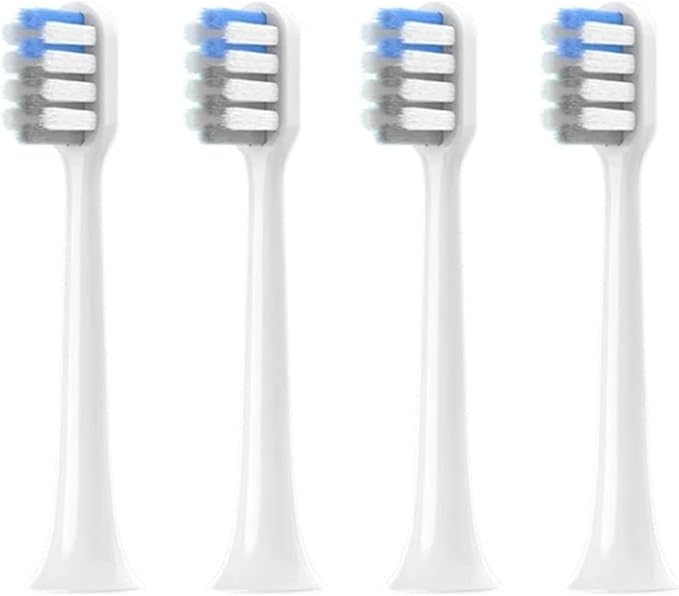 Compatible for 4/8/12/16PCS Compatible for XIAOMI MIJIA T200 Replacement Toothbrush Heads Sonic Electric Vacuum DuPon Soft Bristle Brush(White gray-4pcs)