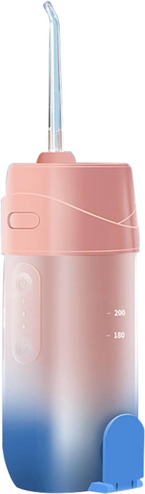 Portable Oral Irrigator 200mlWater FlosserOptimal Tooth and Gum Care with Pulse Technology3 Modes and 4 Nozzles360° RotationUSB Rechargeableup to 30 Days Run Time (Blue)