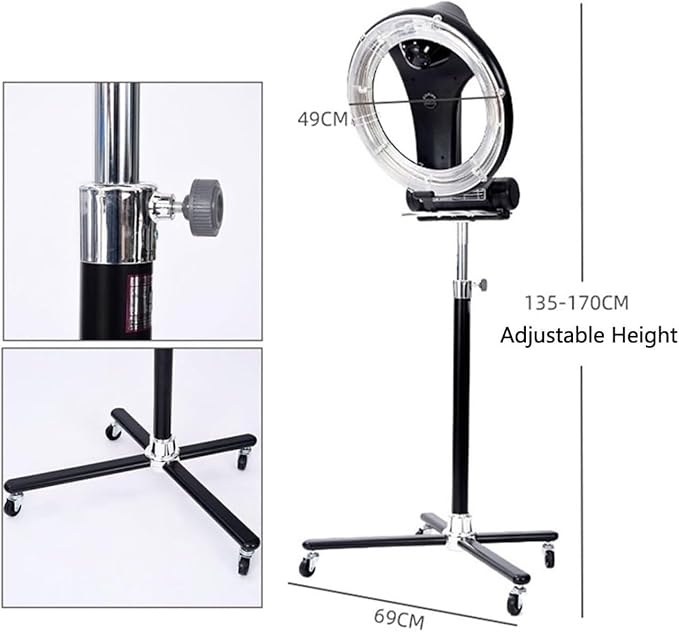 950W Professional Stand Hair Dryer Orbiting Infrared Hair Dryer Hair Color Processor Floor Hair Dryer Rotating Adjustable Hair Drying Perming Machine w/Wheels