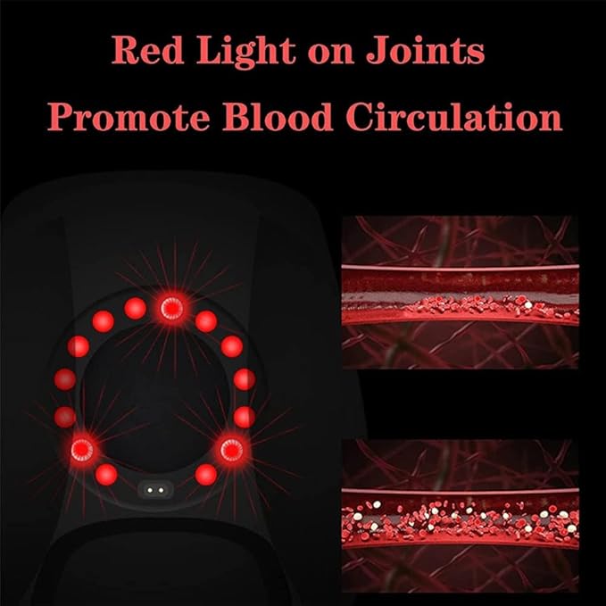 Kneemedy – Natural Knee Pain Relief Device Cordless Knee Bliss Red Light Massager with Infrared Heat Vibration Massage Compression Led Screen (1Set)