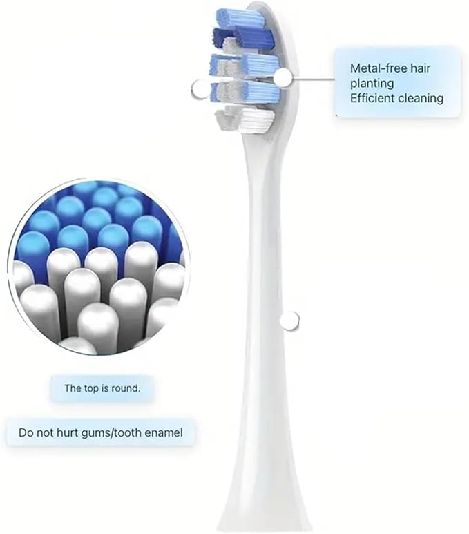 4pcs Replacement Toothbrush Heads Compatible with PH Electric Brush Head 1100 2100 4100 4300 5100 5300 6100 6500 Etc(4PCS White)