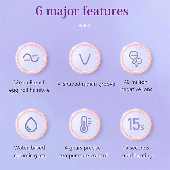 French Egg Roll Curling Iron Egg-Roll Hairstyle Water Ripple V-Shaped Egg Roll Hair Waving IronHair Curler Crimper Styling Tools (Color : Purple)