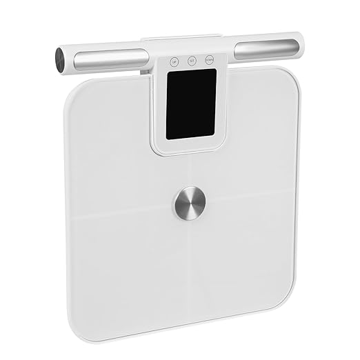 Modern Style 8 Electrode Body Fat Scaleup to 396.83 lbs Multifunctional Weight ScaleIntelligent Electronic Scale (White13.39 * 13.39 * 1.84 in)