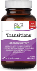 Pure Essence Labs Transitions Vitamins for Women Natural Menopause Relief Supplement to Promote Hormone Balance Reduce Hot Flashes Mood Swings &amp Night Sweats 60 Capsules