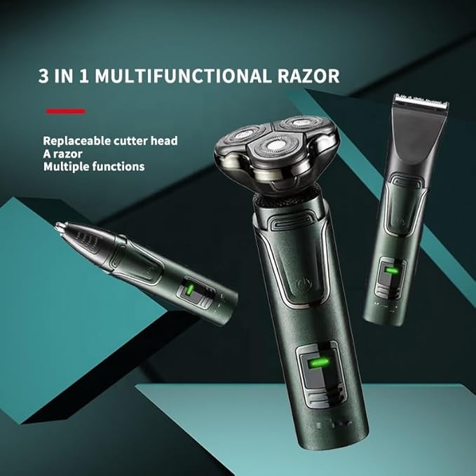 Head Shaver for Men Men's Electric Shaver Machine Shaving USB Rechargeable Razor 3 in 1 Multifunction Beard Nose Ear Hair Trimmer Waterproof