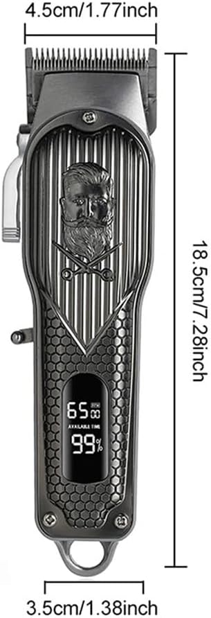 Razors Hair Clipper Professional Electric Hair Clipper USB Charging LED Smart Display Screen Multi-Functional high Power Hair Clipper(Bronze Skull)
