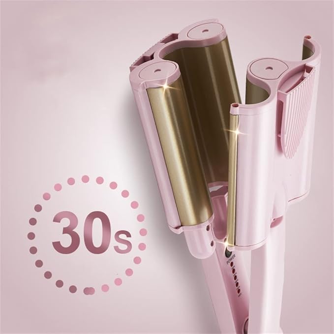 32mm Curling Iron Ceramic Curling Wand for Short Long Hair Triple Barrel Hair Curler Fast Heating 3 Barrel Hair Crimper Tool Dual Voltage