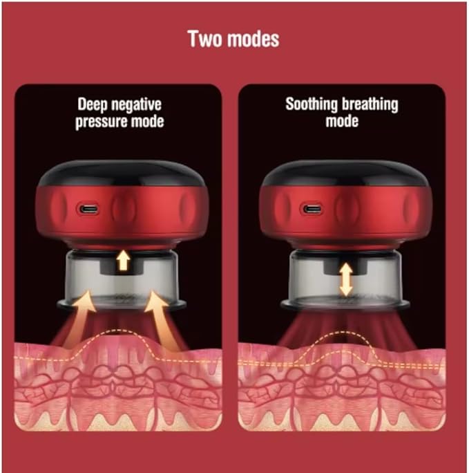 Smart Cupping Therapy Massager7-in-1 Red Light electric Therapy massage device with 2 Modes for Targeted Pain Relief Aches Muscle Soreness Circulation Tighter Skin with 12 Levels Suction and Heat