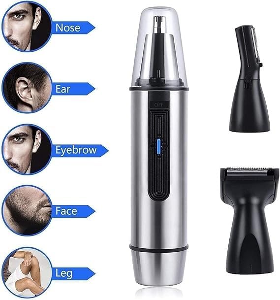 Ear and Nose Hair Trimmer Professional Painless Eyebrow Facial Ear Hair Trimmer Clipper for Men and Women Battery-Operated IPX7 Waterproof Dual Edge Blades for Easy Cleansing