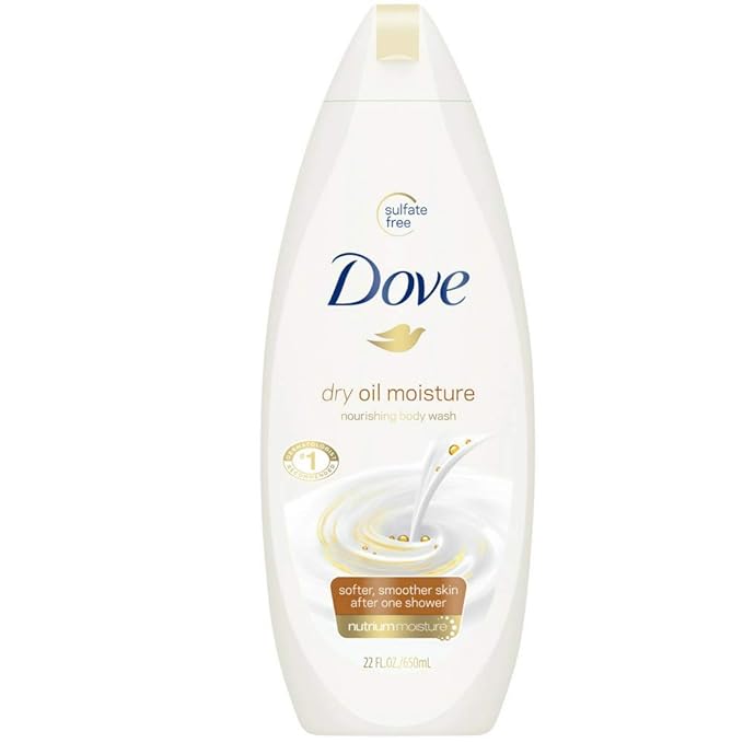 Dove Nourshing Body Wash Dry Oil Moisture 22 oz (Pack of 4)
