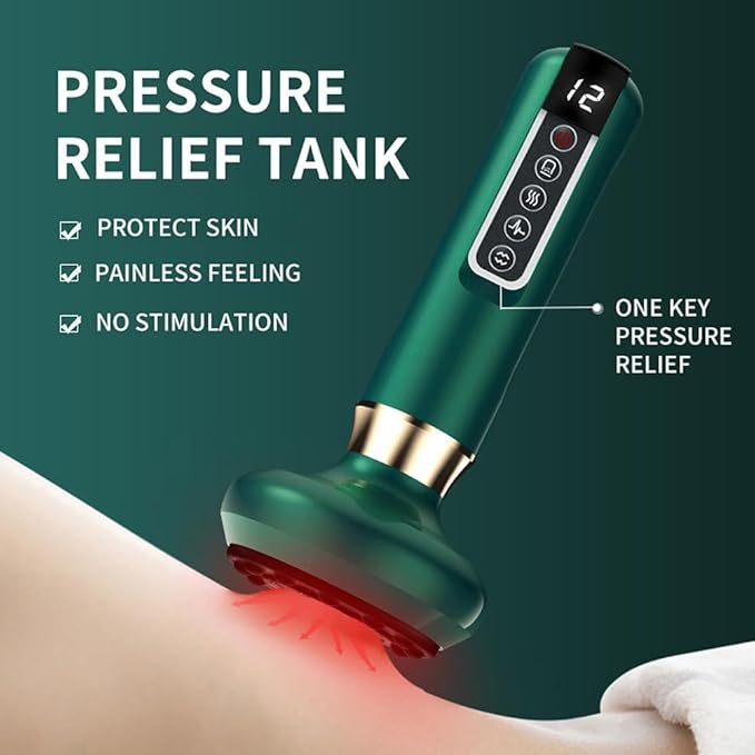 Handheld Cellulite Massager Massage Tools Rechargeable Cordless with 12 Suction Modes Massage Abdominal Belly Neck at Home. (White)