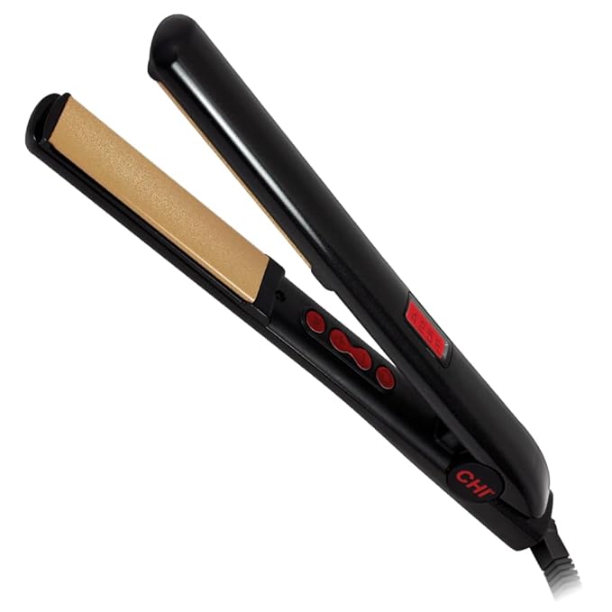 CHI PRO G2 Digital Titanium Infused Ceramic 1 Straightening Hairstyling Iron &amp Spin N Curl in Onyx Black. Ideal for Shoulder-Length Hair Between 6-16” inches.
