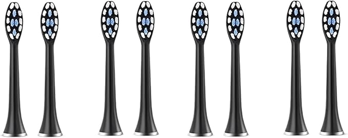 Compatible for S7 Brush Heads Super Sonic Electric Toothbrush Accessories Replacement(8 Black Brush Head)