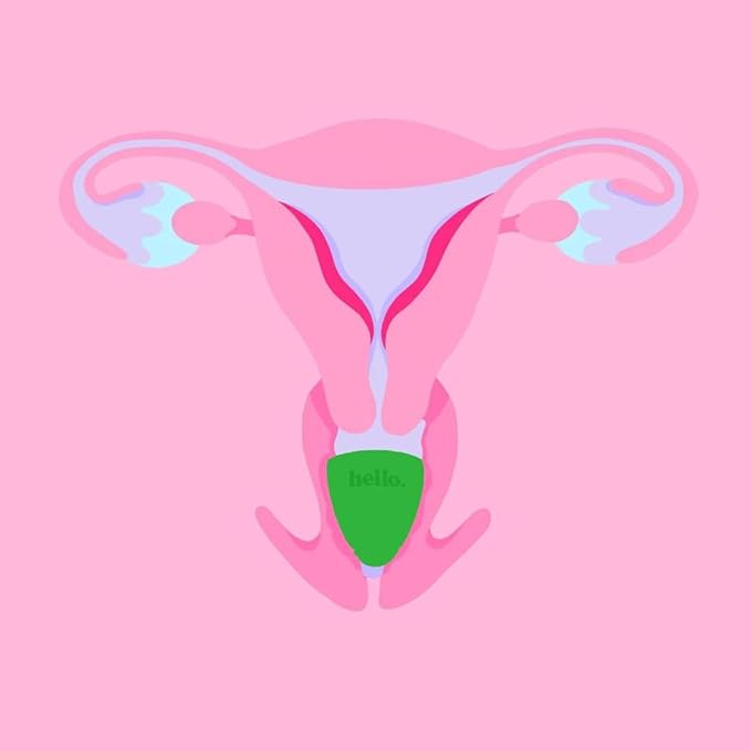 Hello Period Cup Low Cervix Menstrual Cup | Award Winning Reusable Soft Flexible Alternative to Pads &amp Tampons | Sustainable Feminine Hygiene | Leak Proof | Holds 28ml | 45mm Diameter 47mm L (Lar