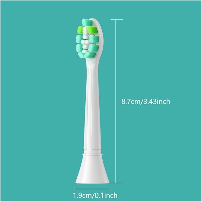 12pcs Replacement Toothbrush Heads Compatible for Sonicare Click-on HandlesSoft Bristles(12pcs White)
