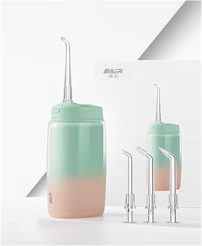 BAIR V2 Small Mini Dental Flusher Portable Electric Cleaner Home Dental Cleaning Water Floss 4 Nozzles. (32-33 34-35 36-37 38-39 40-41 42-43 44-45 46-47 : Lanyu)