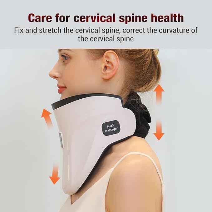 USB Electric Neck Traction Vibration Hot Timing Corrector Massager Neck Cervical Neck Massage Spine Alignment Massager