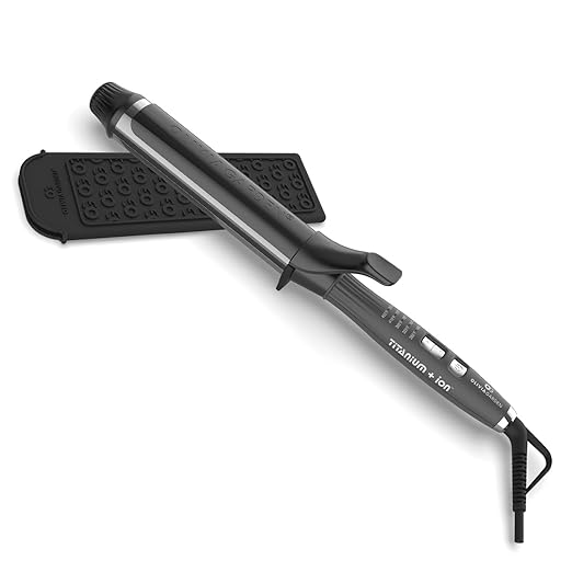 Olivia Garden Titanium + Ion High Performance Professional Curling Iron - Dual Voltage Snag-Free Styling - Fast Heat Up to 455°F with Heat Resistant Heat Mat/Pouch