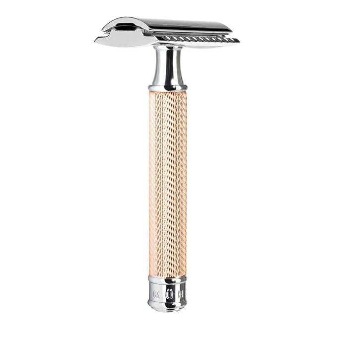 MÜHLE Rosegold Silvertip Badger Safety Razor (Closed Comb) Shaving Set - Perfect for Every Day Use Barbershop Quality Close Smooth Shave