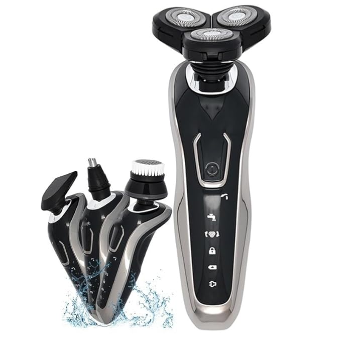 Head Shavers for Bald Men Electric Shaver For Men Hair Clipper Men's Electric Shaver Trimmer Hair Cutting Machine Razor Professional Beard Shaving Machine (Color : 4in1 Shaver 3Head)
