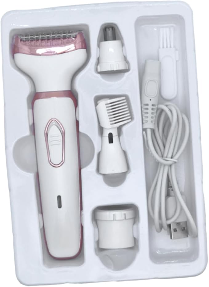 1set USB Rechargeable Female Nose Hair Trimmer Dehairing Tool Electric Nose Cleaning Device for Eyebrows Sideburns and Ear Hair Removal White