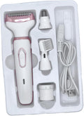 1set USB Rechargeable Female Nose Hair Trimmer Dehairing Tool Electric Nose Cleaning Device for Eyebrows Sideburns and Ear Hair Removal White