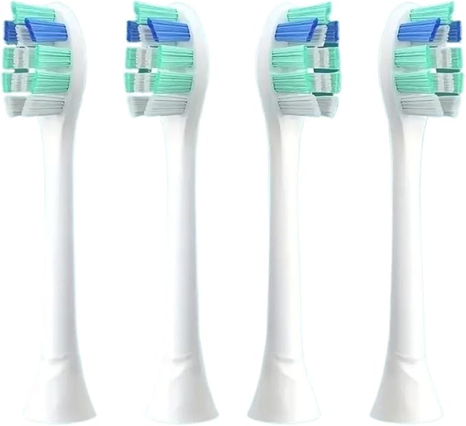 Compatible for Replacement Toothbrush Heads for HX6730/HX6721/HX3216/HX9362/HX3210/HX6013/HX9063/HX6063 Bright White Brush Nozzles C3 W3(4pcs)