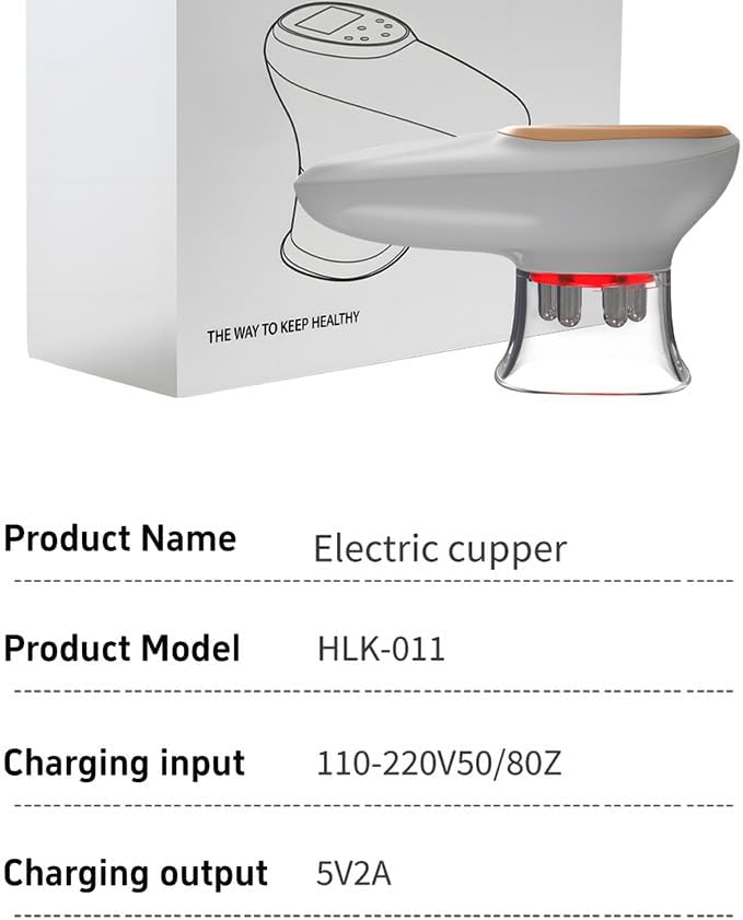 Electric Scraping Massager Heat Therapy Machine with Negative Pressure for Fat Reduction &amp Meridian Massage at Home (White)