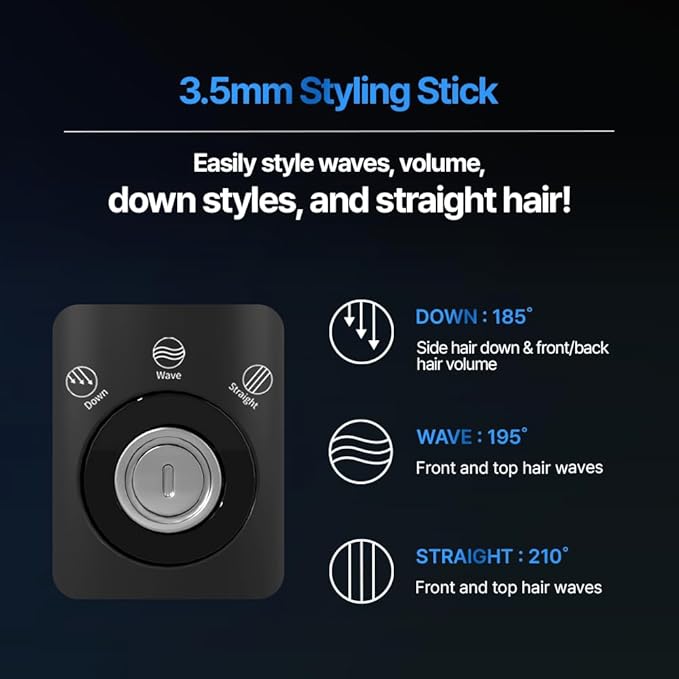 FORBEAUT M'STYLER AX (110V) - Men’s 3-in-1 Hair Styler with Down Wave &amp Straight Modes Smart Heat Control Ceramic Brush No Heat Damage Lightweight 10oz / 283g
