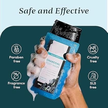 3 in 1 Action Charcoal &amp Menthol Body Wash | With Menthol 5% Niacinamide &amp Activated Charcoal Beads 250ml